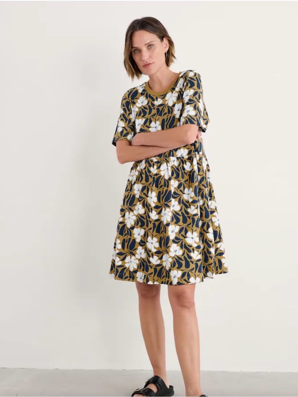 Seasalt Cornwall Floral Hellanbridge Dress Organic Cotton NWOT Size US 14 Tall